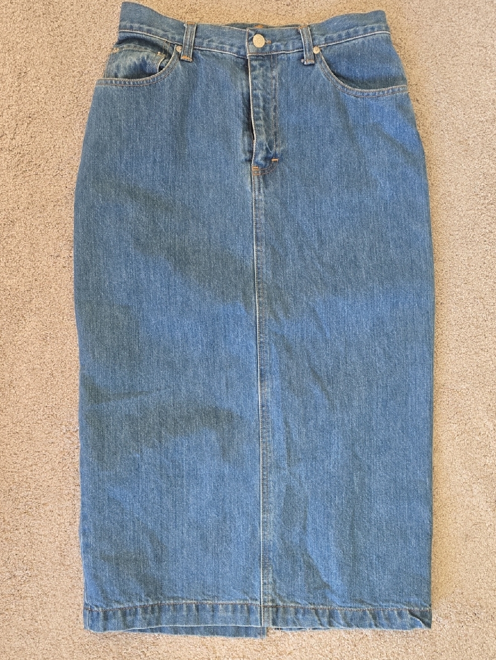 Vintage Ralph Lauren Blue Denim Pencil Skirt, Size 8